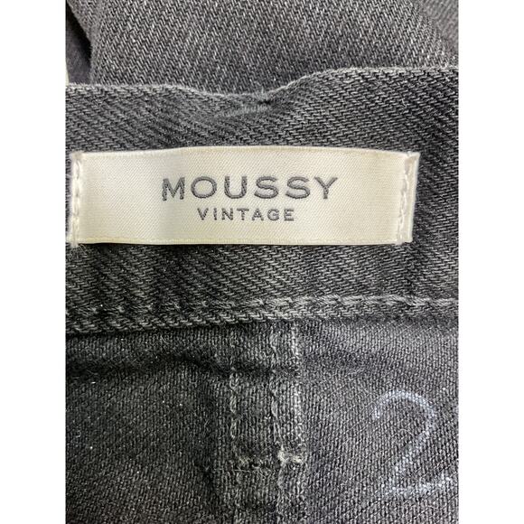 Moussy 'Murrieta' Black Cotton Wide Straight Leg Denim Jean Size 26 - Picture 4 of 5